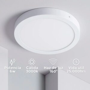 Plafon 6W Redondo Luz Calida Led Life Lh