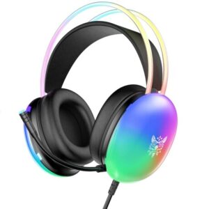 Auriculares Gamer Pg581 Bluetooth Luces Led Universo Binario Negro