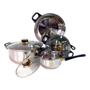 Bateria De Cocina Kassel 7 Piezas Acero Inoxidable