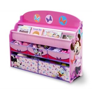 Organizador De Libros Y Juguetes Deluxe Minnie Mouse Disney 5 Contenedores Rosa Fuscia