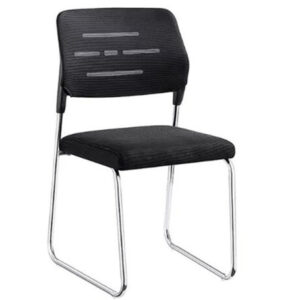 Silla Con Respaldo Acolchonada Patas Cromadas 826 2 Negro