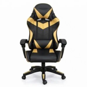 Silla Gamer Ergonomica Con Masajes Negra Y Dorada