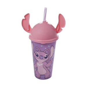 Vaso Plastico Milkshake Disney Con Forma Y Pajita 500Ml Angel