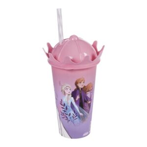 Vaso Plastico Milkshake Disney Con Forma Y Pajita 500Ml Frozen
