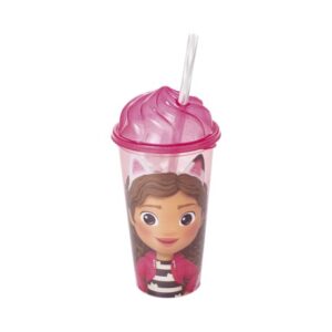 Vaso Plastico Milkshake Disney Con Forma Y Pajita 500Ml Gabby